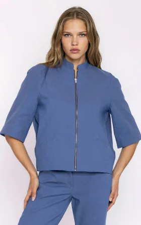 Jeansowa, luźna kurtka - niebieska denim