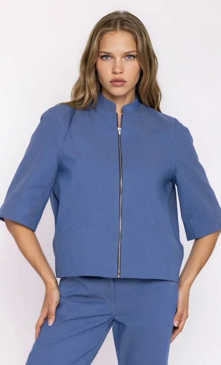 Jeansowa, luźna kurtka - niebieska denim