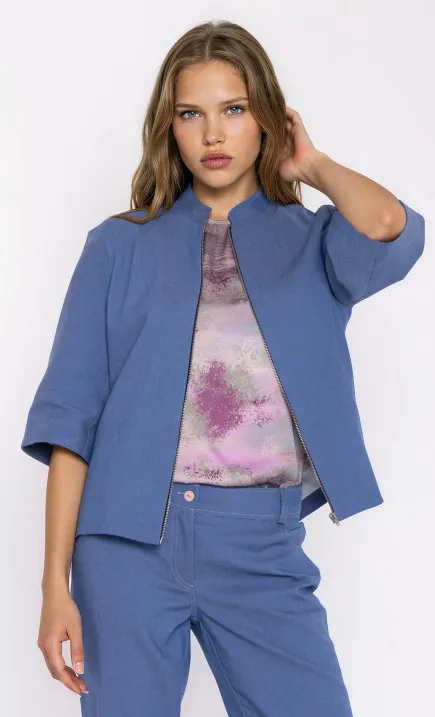 Jeansowa, luźna kurtka - niebieska denim