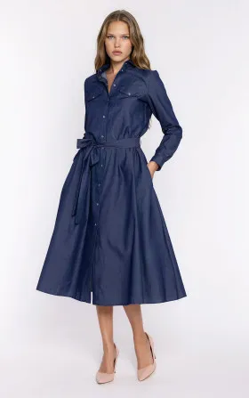 Denim midi dress