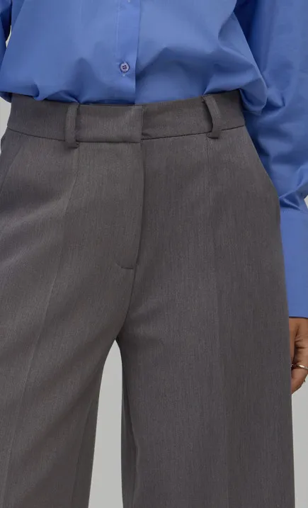 Spodnie cropped wide leg - szary