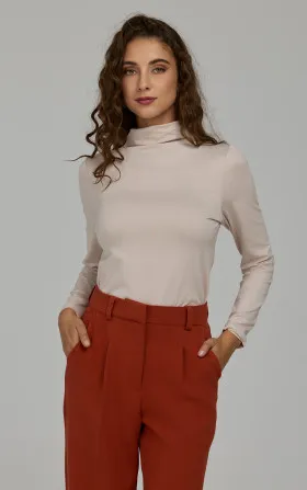 Bluzka z półgolfem - beż