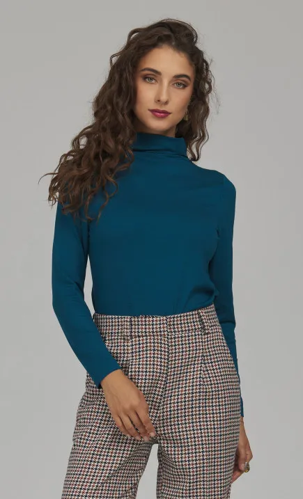 Mock Neck Blouse - emerald