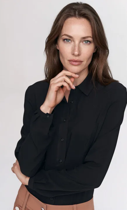 Wiskozowa koszula body- czarny