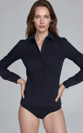 Elegancka czarna koszula body