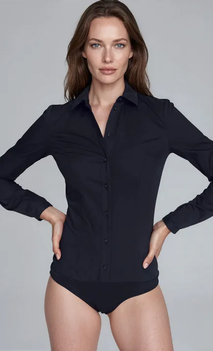 Elegancka czarna koszula body