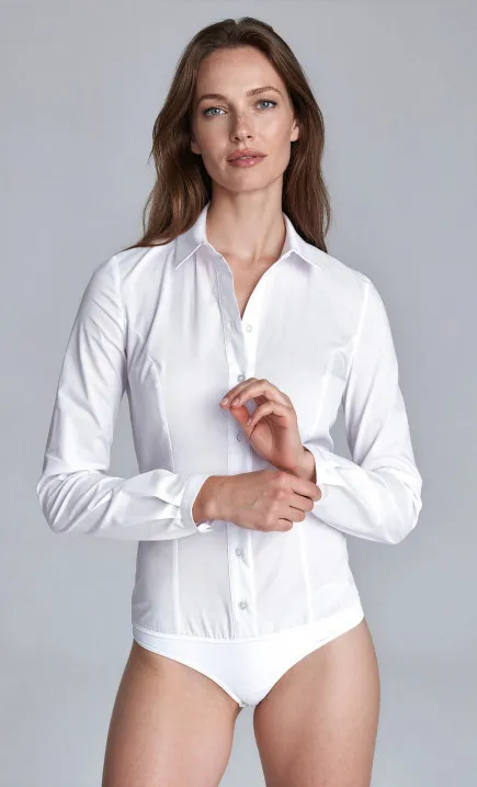 Elegancka biała koszula body