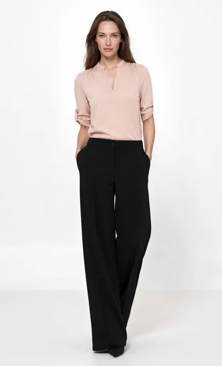 Czarne spodnie loose cut