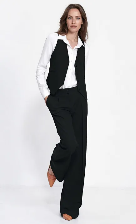 Czarne spodnie typu wide leg