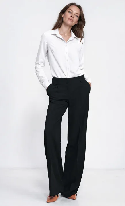 Czarne spodnie typu wide leg