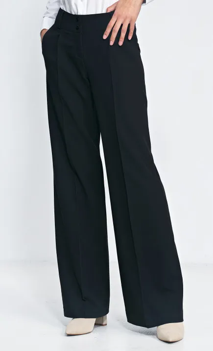 Czarne spodnie typu wide leg