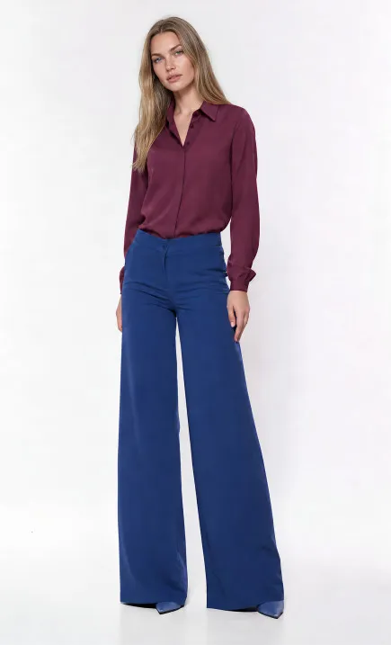 Kobaltowe spodnie palazzo