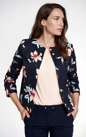 Short navy floral jacket