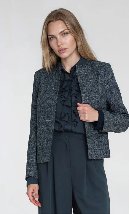 Żakiet typu chanel - granat